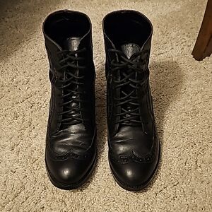 Vintage Skechers Wingtip Lace Up Boots Vegan Leather sz7.5